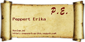 Peppert Erika névjegykártya